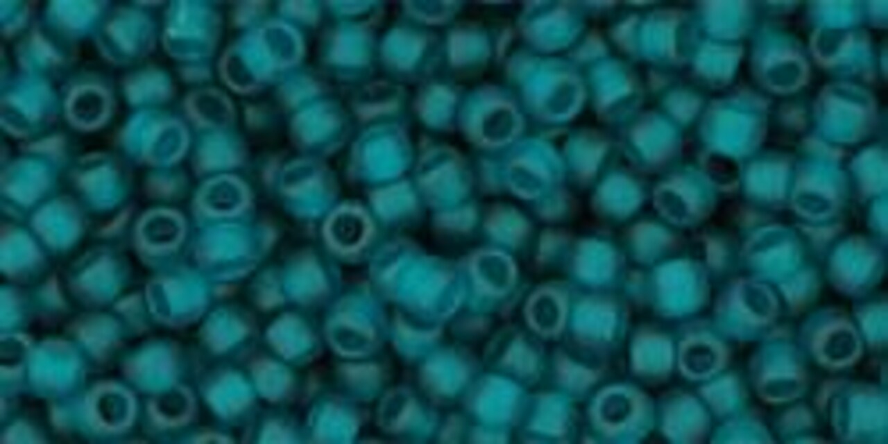 Toho 11/0 Round Japanese Seed Bead, #7BDF, Transparent Frost Teal, 13 grams